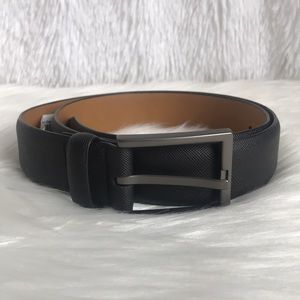 New 39.50$ Alfani Men's Size 32 Black Saffiano Finish Textured Faux Leather Belt